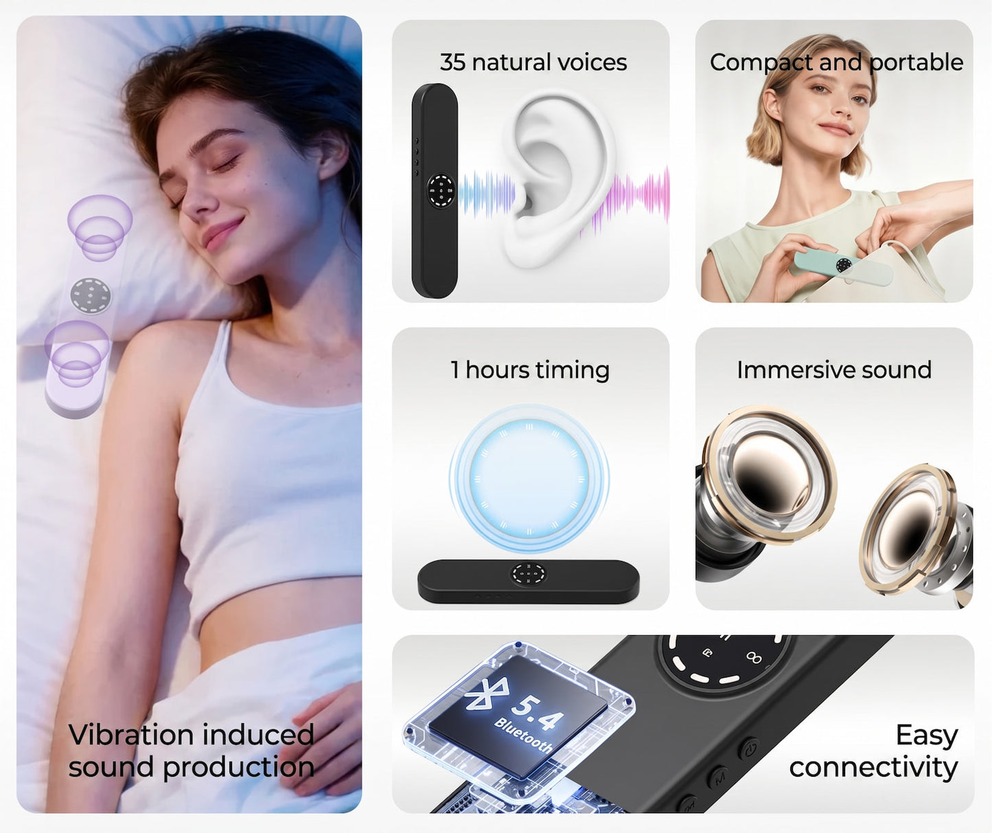 Under-Pillow White Noise Sleep Speaker - No Earbuds